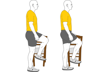 Flexión de cadera apoyo en silla