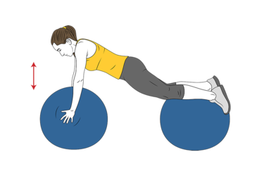 Flexiones de brazos sobre pelotas de pilates