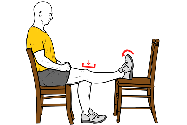 Hiperextensio de genoll recolzada en cadira