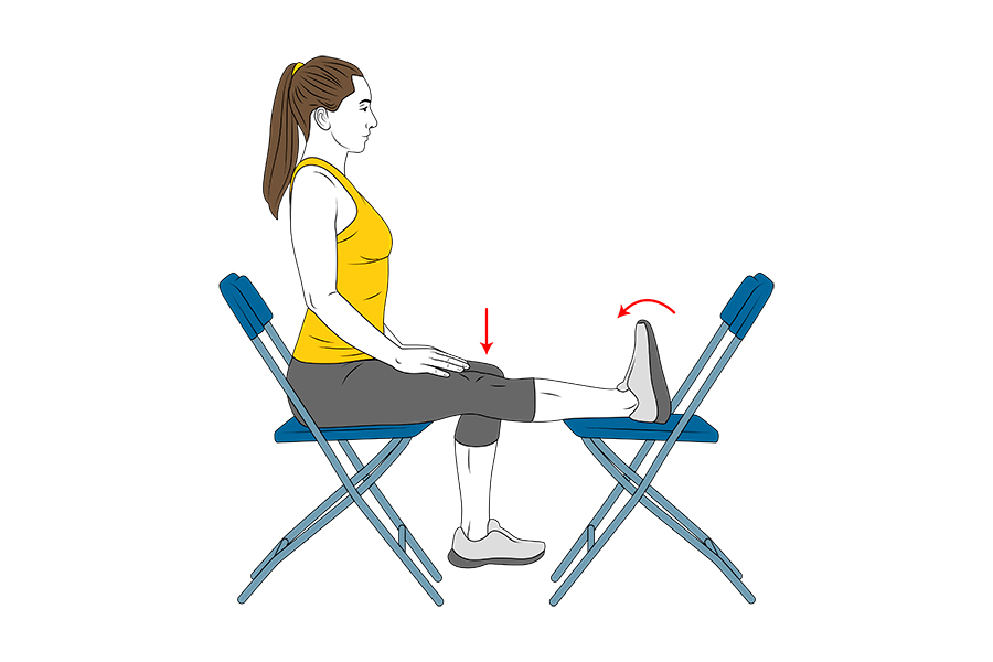 Hiperextensio de genoll recolzada en cadira